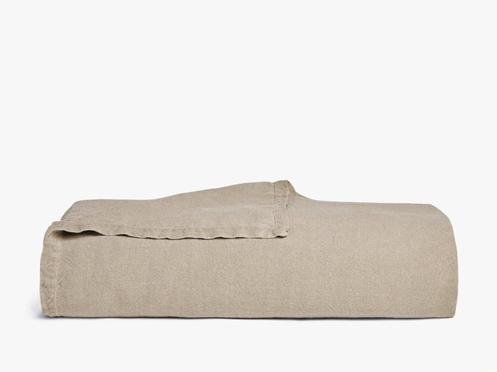 Vintage Linen Bed Blanket (Natural)