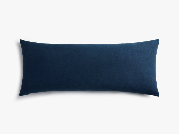 Vintage Linen Lumbar Pillow Cover (Marine)