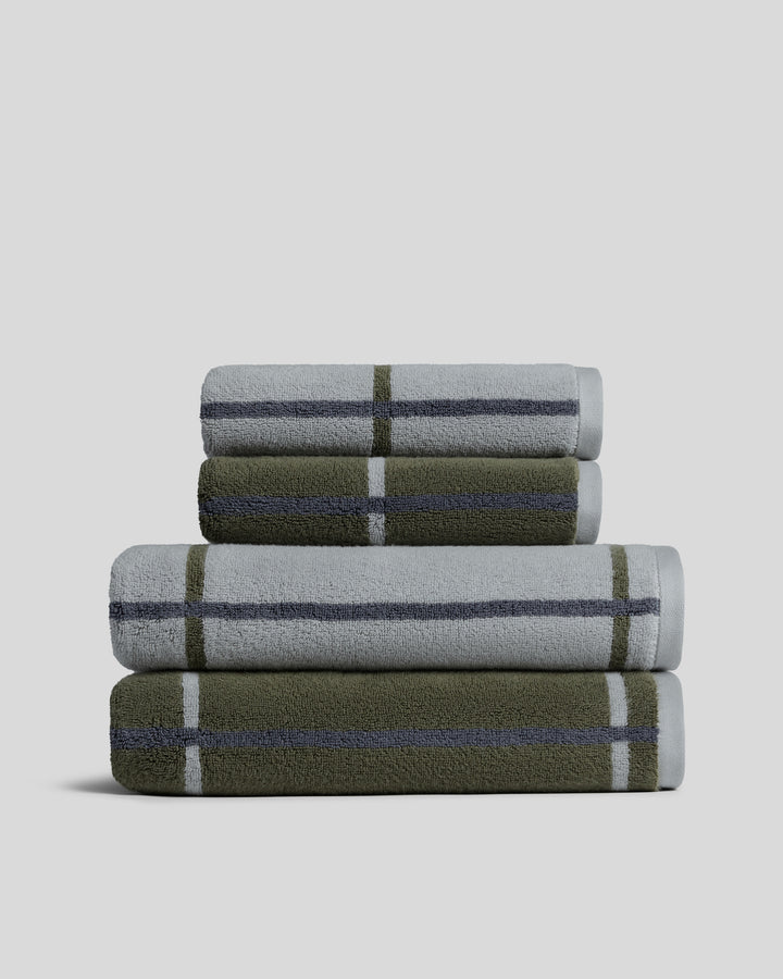 2+2 Organic Plush Bath Bundle - Thyme Windowpane