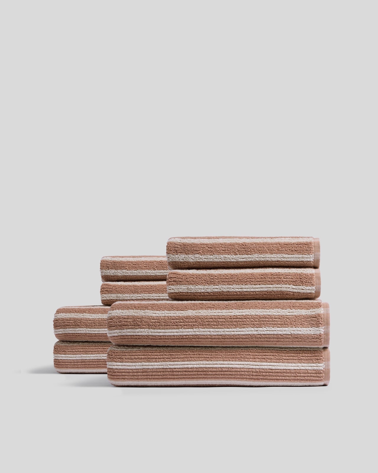 4+4 Organic Resort Stripe Bath Bundle - Adobe with Butter – Parachute Home