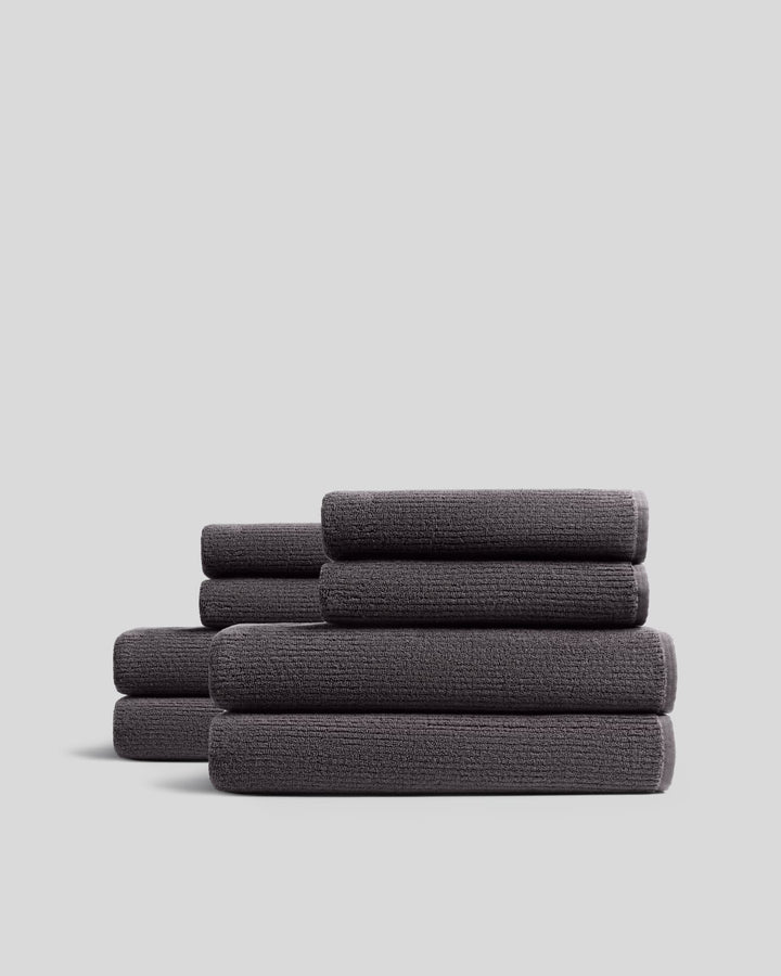 4+4 Soft Rib Bath Bundle - Dark Grey
