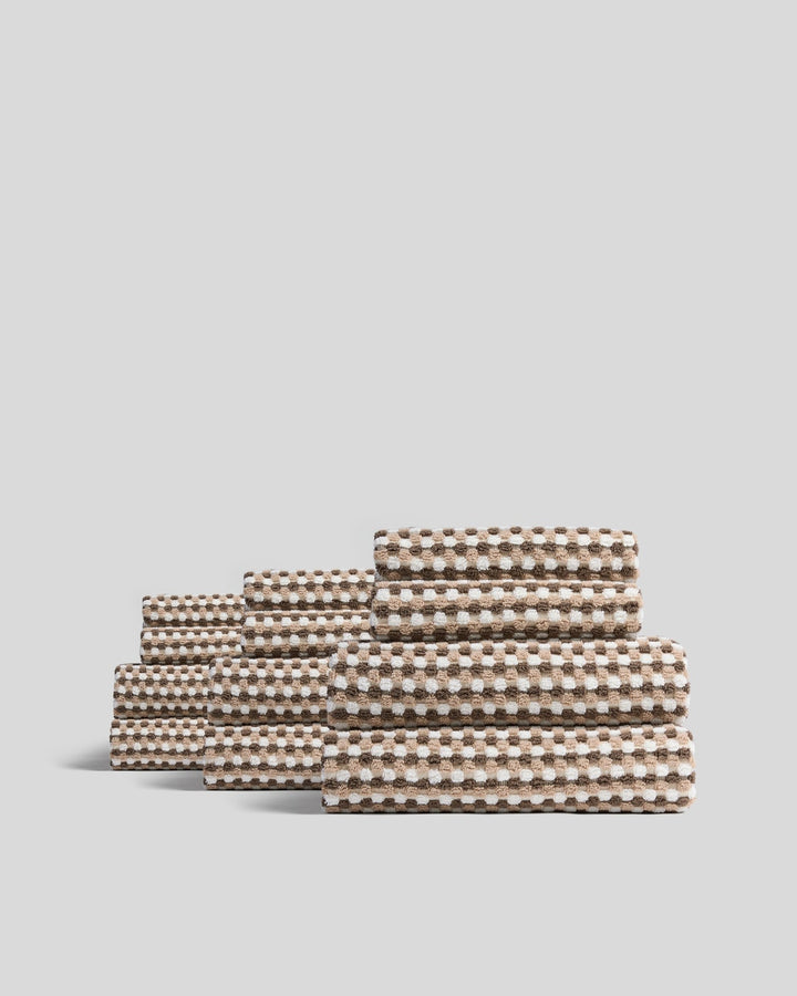 6+6 Organic Mosaic Bath Bundle - Ash and Toast