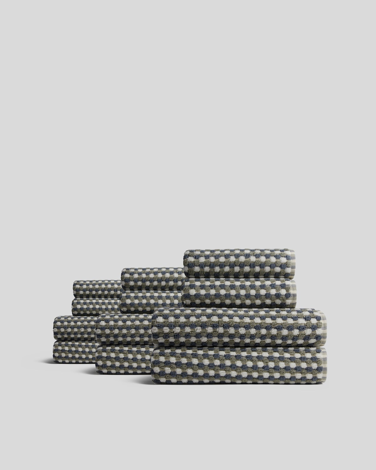 Parachute 6+6 Organic Mosaic Bath Bundle - Moss and Dusk