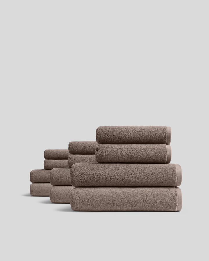 6+6 Organic Plush Bath Bundle - Warm Grey