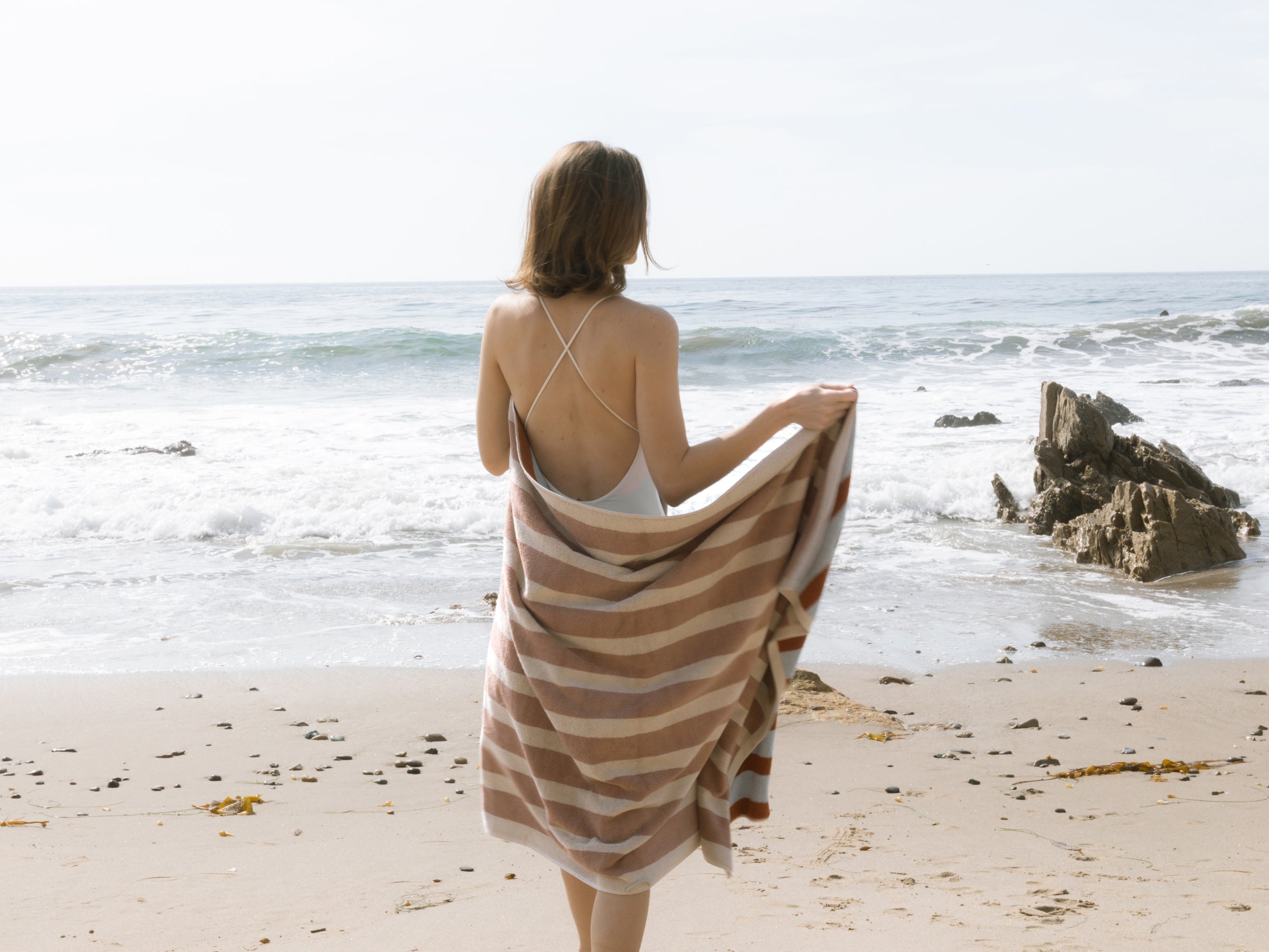 Organic Cabana Beach Towel - Lagoon and Adobe – Parachute Home