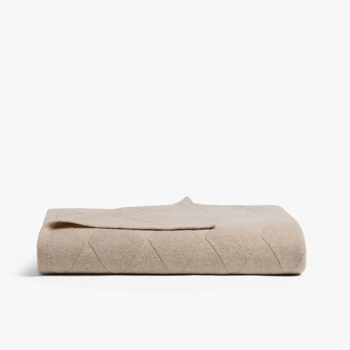 Basketweave Merino Throw (Natural)