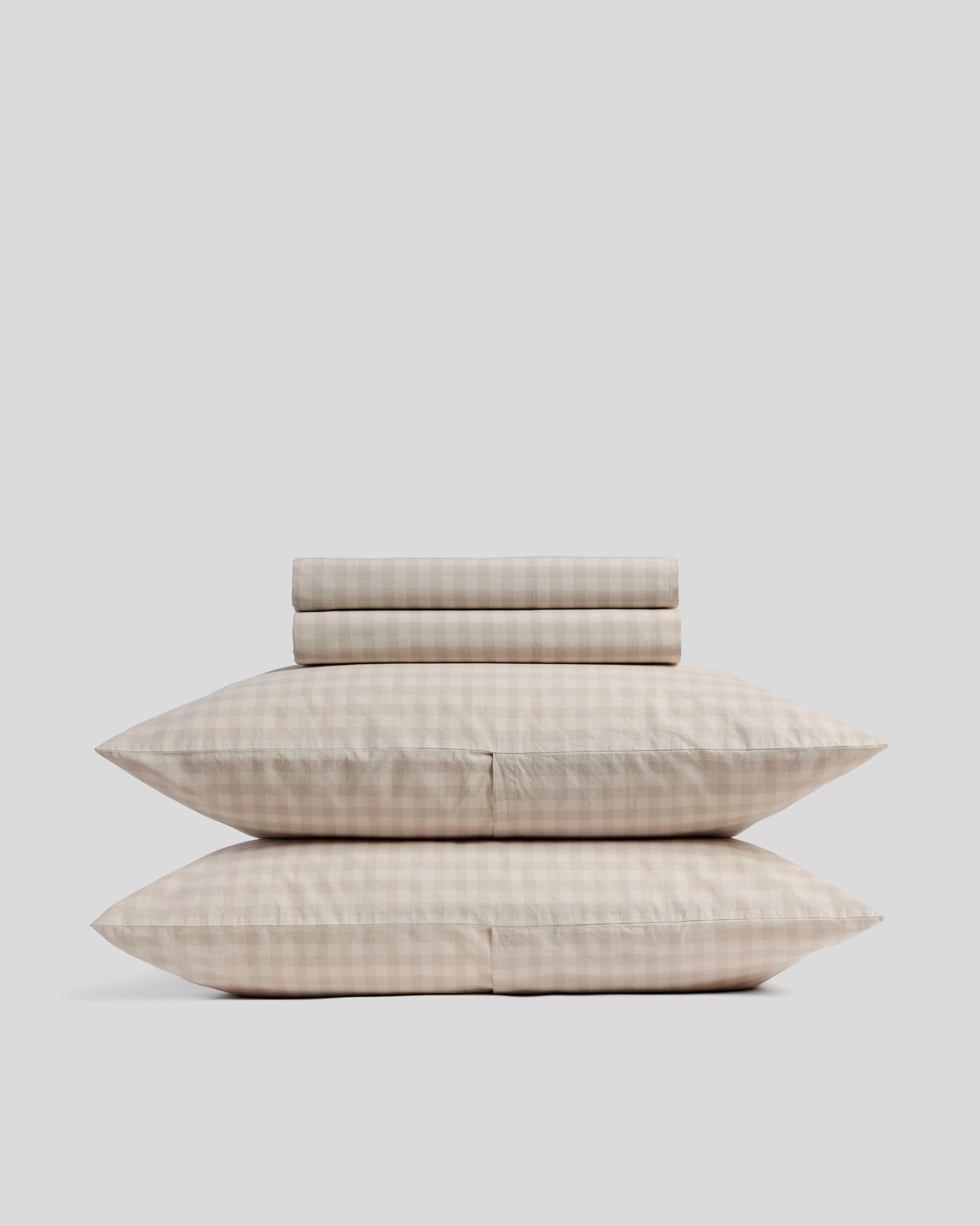 Brushed Cotton Sheet Set - Bone Check K/CK - King / Back Envelope