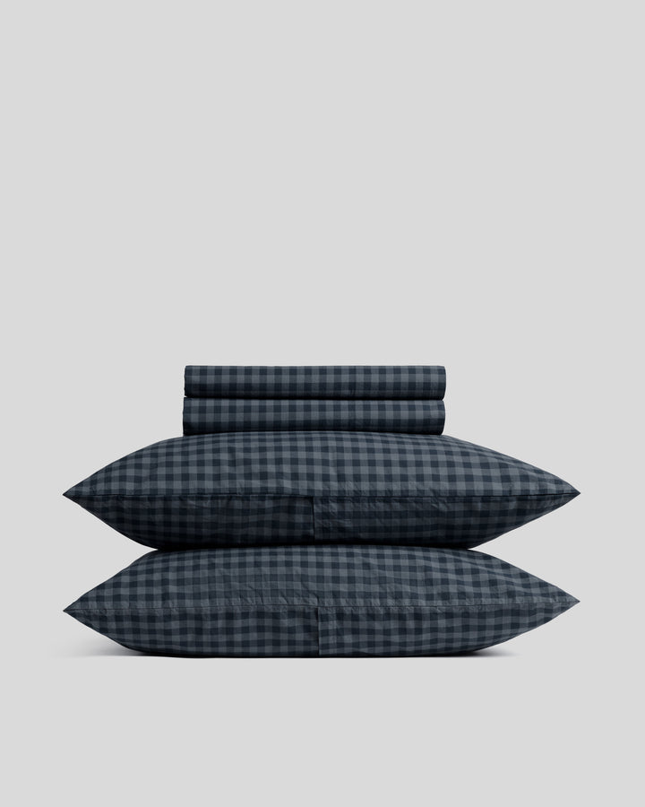 Brushed Cotton Sheet Set - Dusk Check F/Q