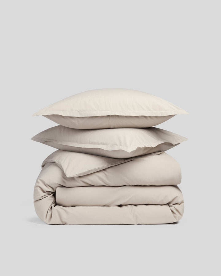 Brushed Cotton Duvet Cover Set - Bone F/Q
