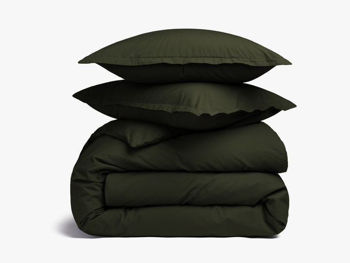 Brushed Cotton Duvet Cover Set - Evergreen F/Q