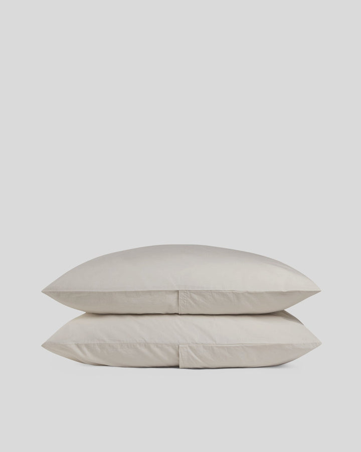 Brushed Cotton Pillowcase Set - Bone