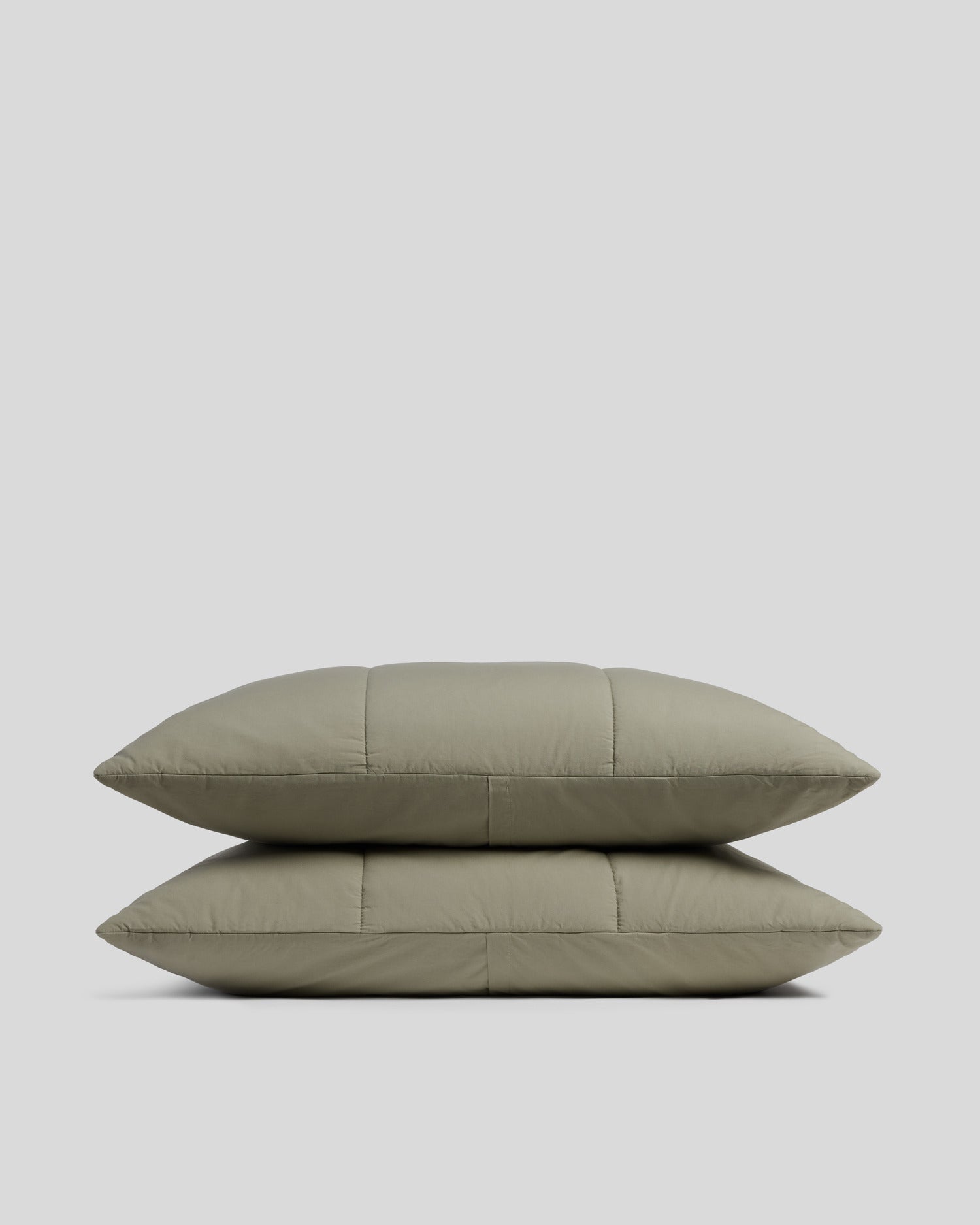 Brushed Cotton Quilted Sham Set (Moss)