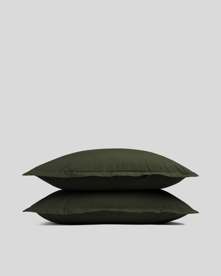 Brushed Cotton Sham Set (Evergreen)