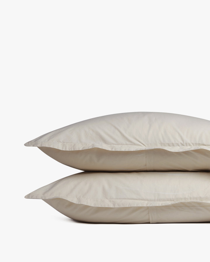 Brushed Cotton Sham Set - Bone