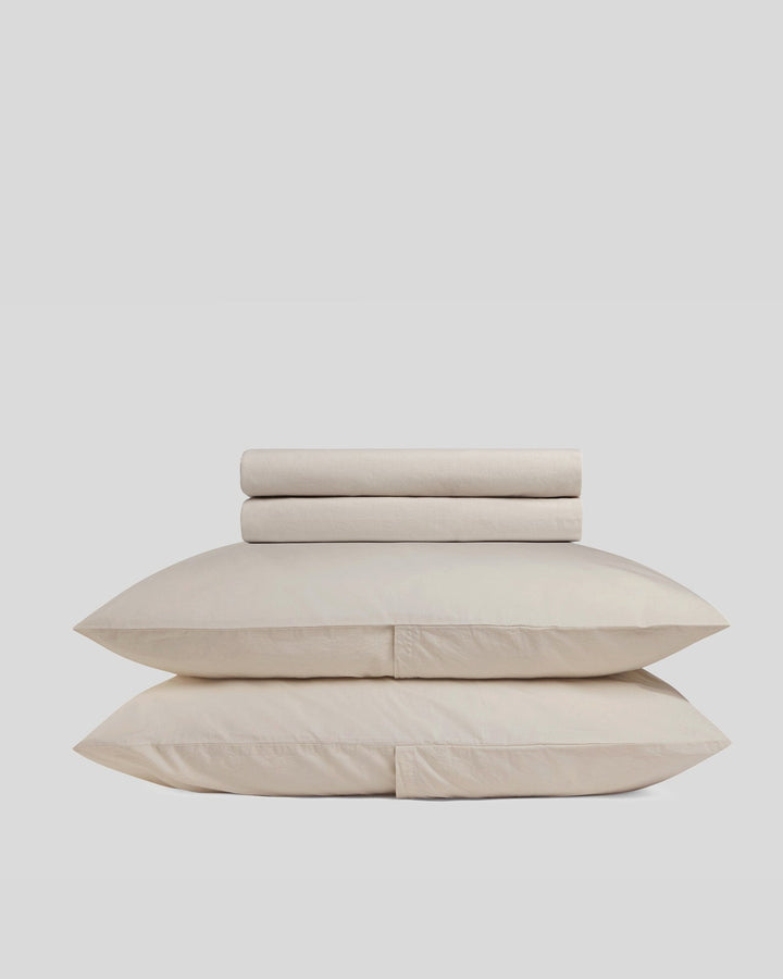 Brushed Cotton Sheet Set - Bone F/Q