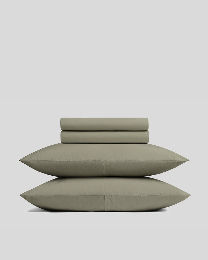 Brushed Cotton Sheet Set - Moss TW/XL