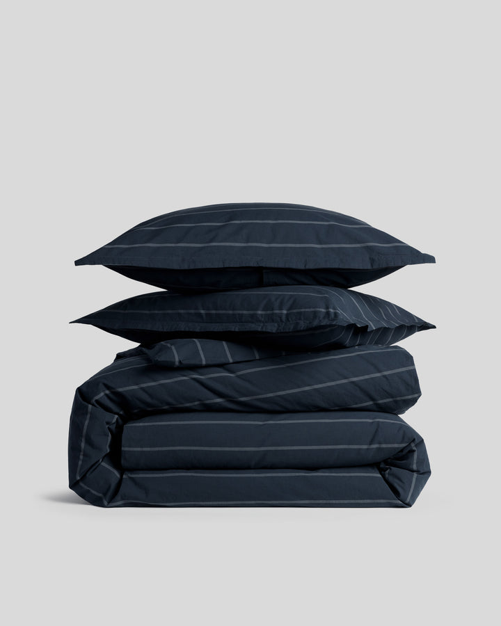 Brushed Cotton Duvet Cover Set - Dusk Stripe TW/XL