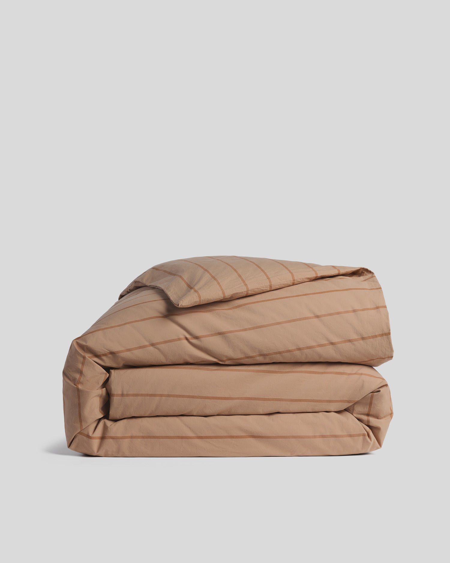Brushed Cotton Duvet Cover (Adobe Stripe) - Full/Queen/ Adobe Stripe