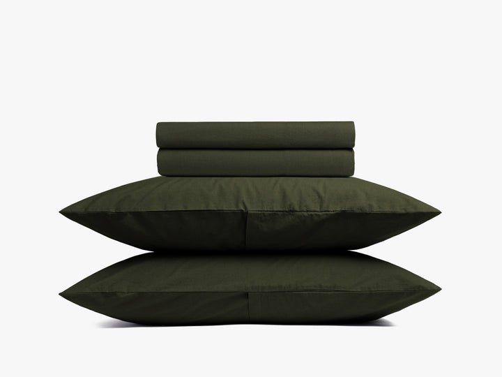 Brushed Cotton Sheet Set - Evergreen F/Q
