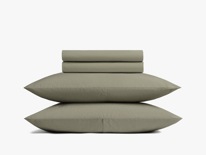 Brushed Cotton Sheet Set - Moss K/CK