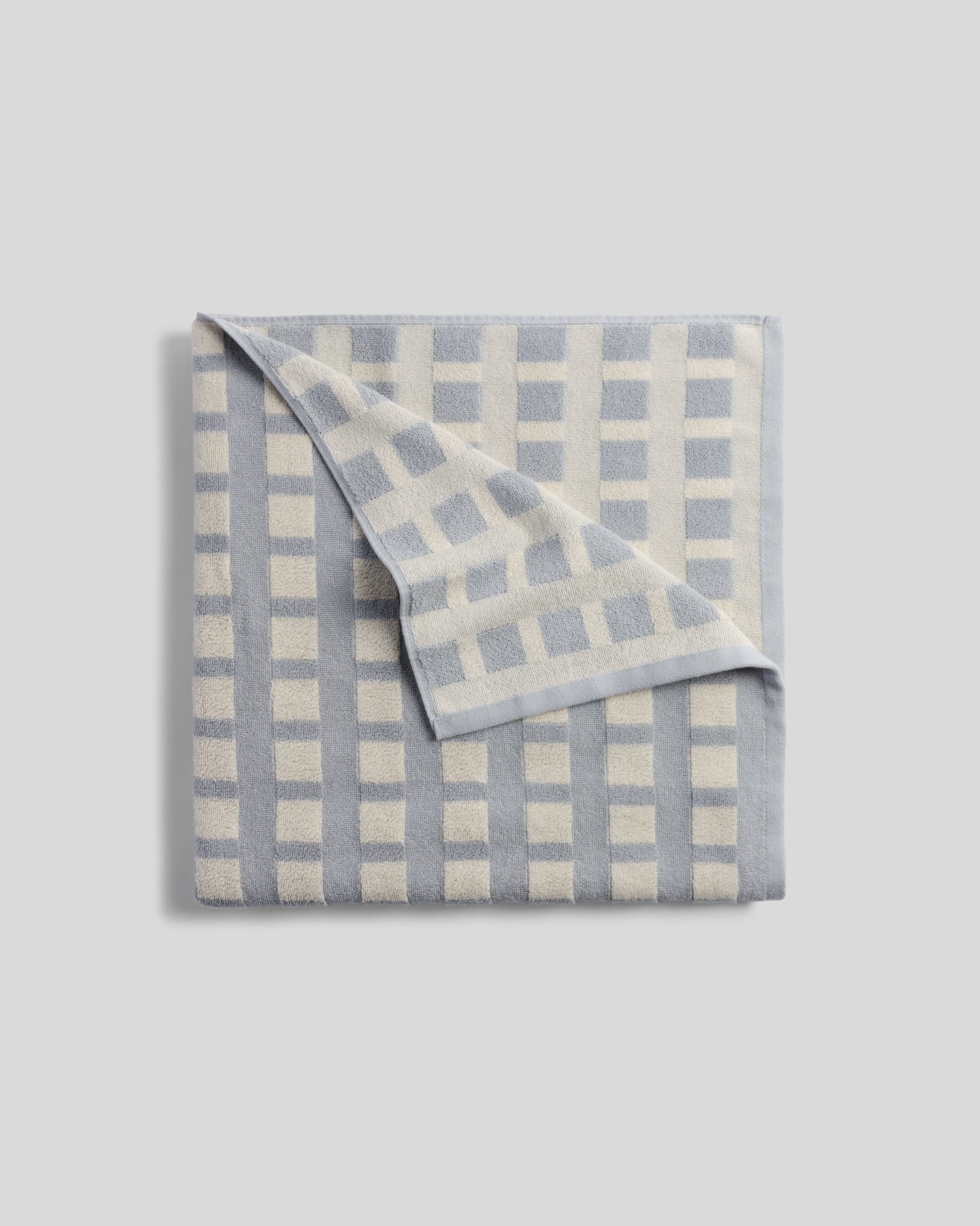 Capri Check Beach Towel (Sky with Natural) - 40"x72" / Sky with Natural