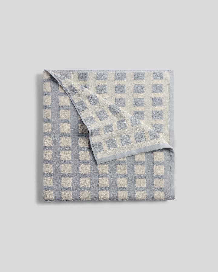 Capri Check Beach Towel (Sky with Natural)