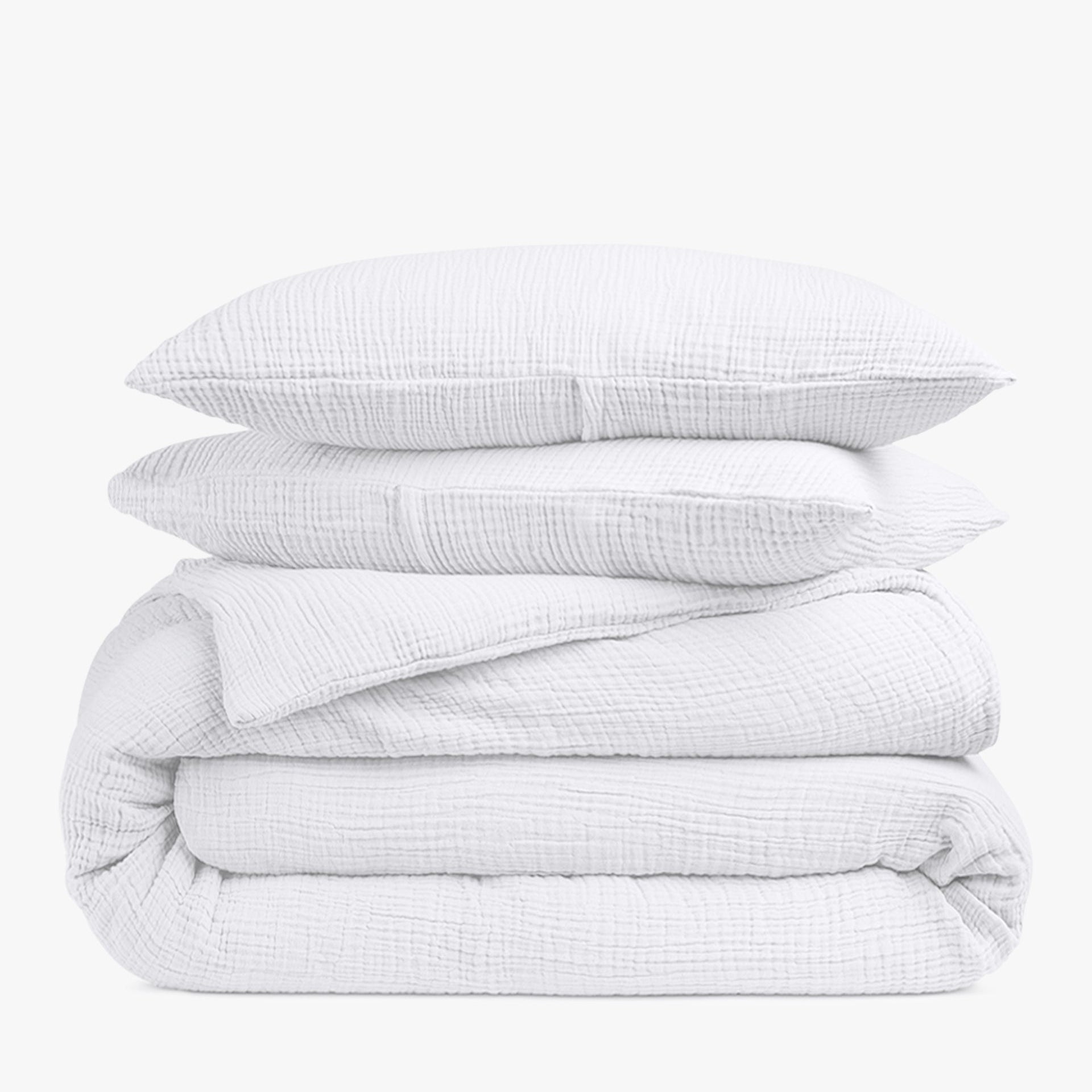 Organic Cloud Cotton Duvet Cover Set (White, Full/Queen)