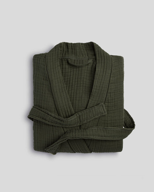 Cloud Cotton Robe (evergreen, medium)