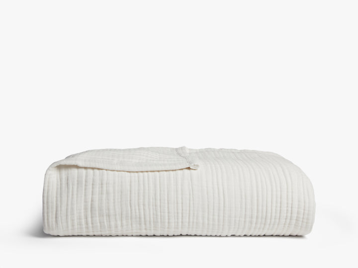 Cloud Linen Gauze Bed Blanket (Cream)