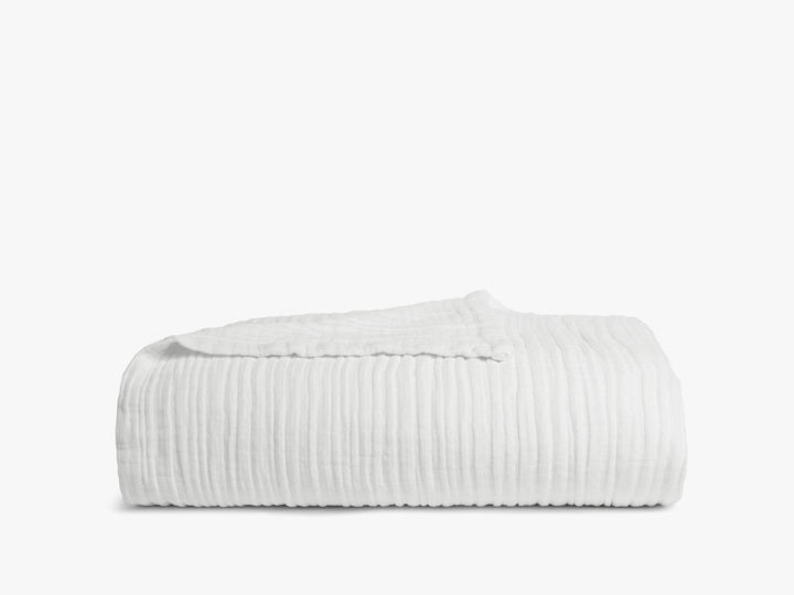 Cloud Linen Gauze Bed Blanket (White)