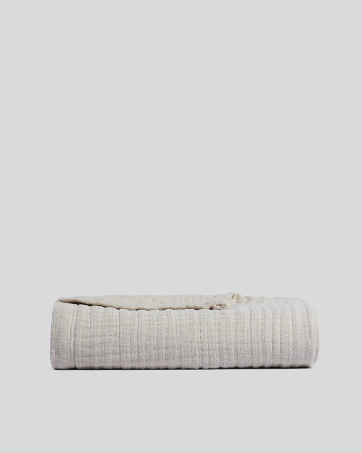 Cloud Linen Gauze Throw (Bone)