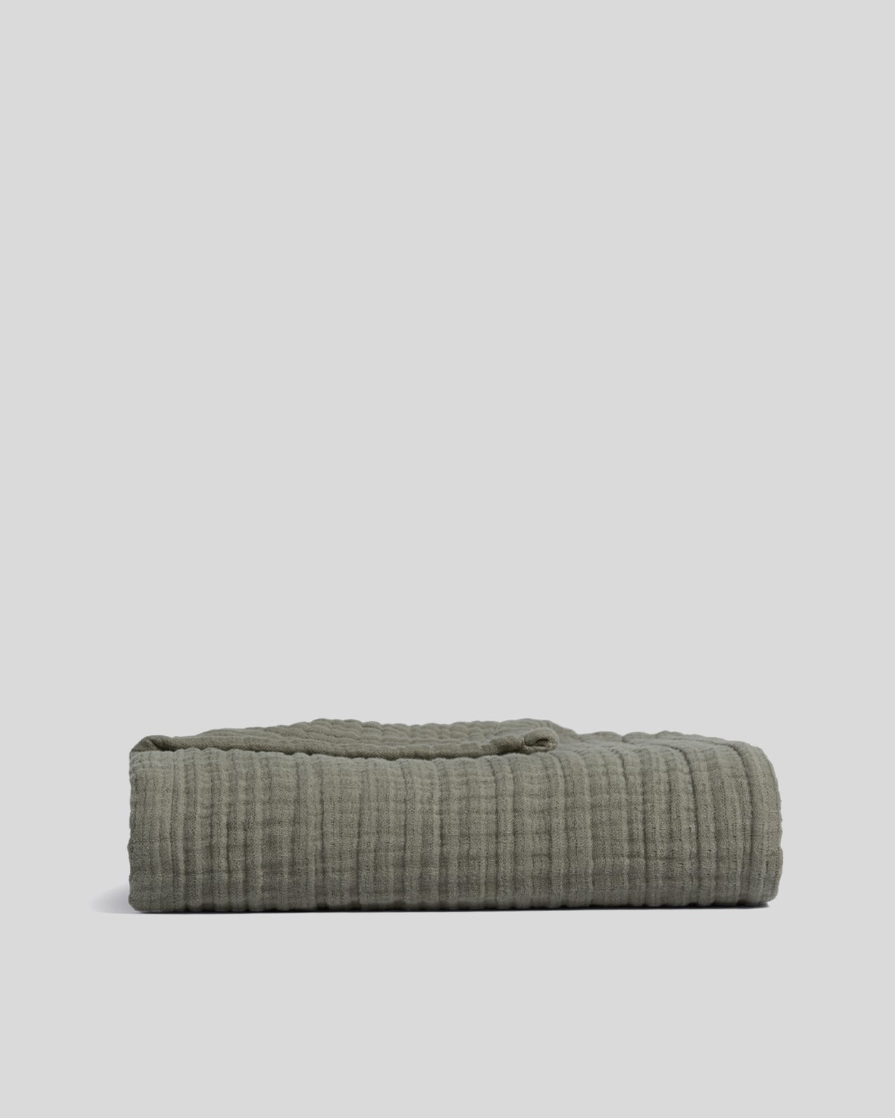 Cloud Linen Gauze Throw (Moss) - Moss