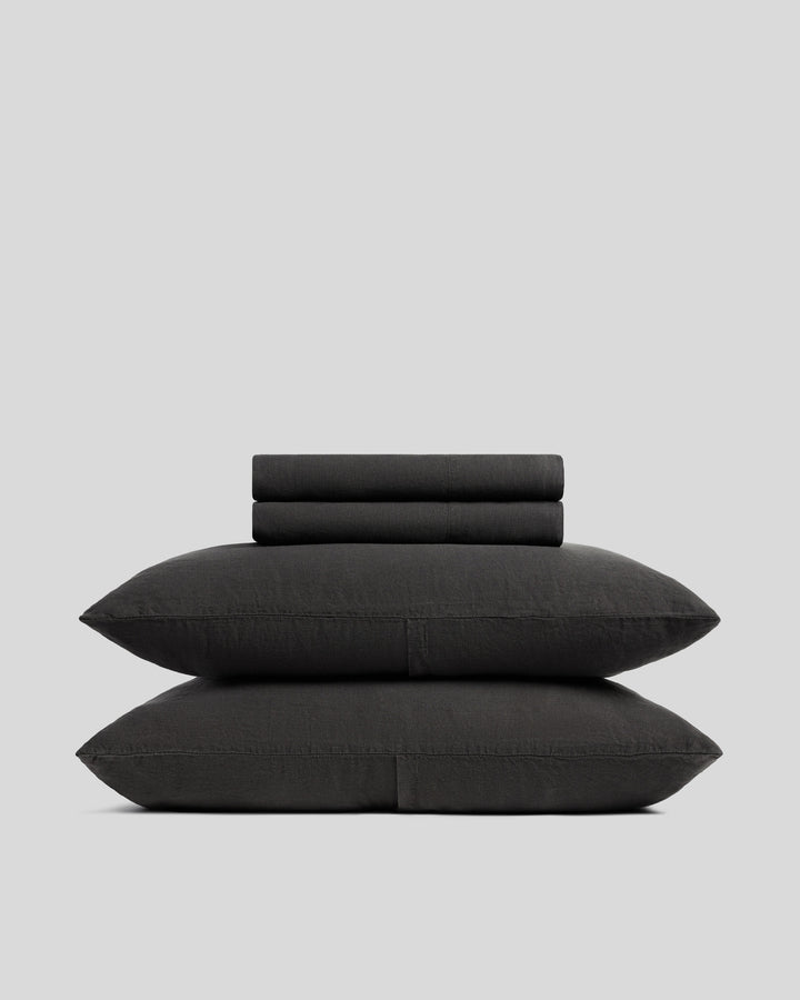 Linen Sheet Set - Onyx F/Q