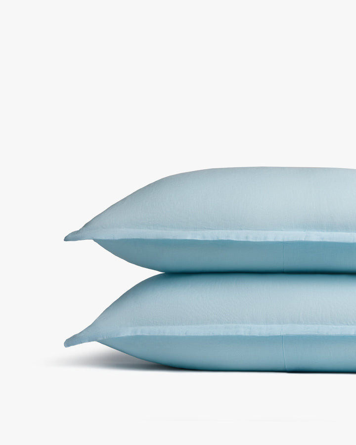 le FLEUR* Linen Sham Set (Geneva Blue)