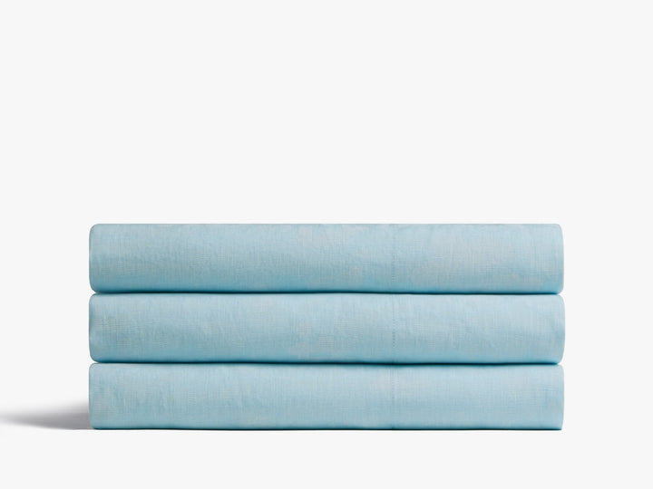 le FLEUR* Camo Linen Top Sheet (Geneva Blue)
