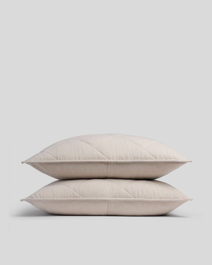 Flannel Quilted Shams (Bone)