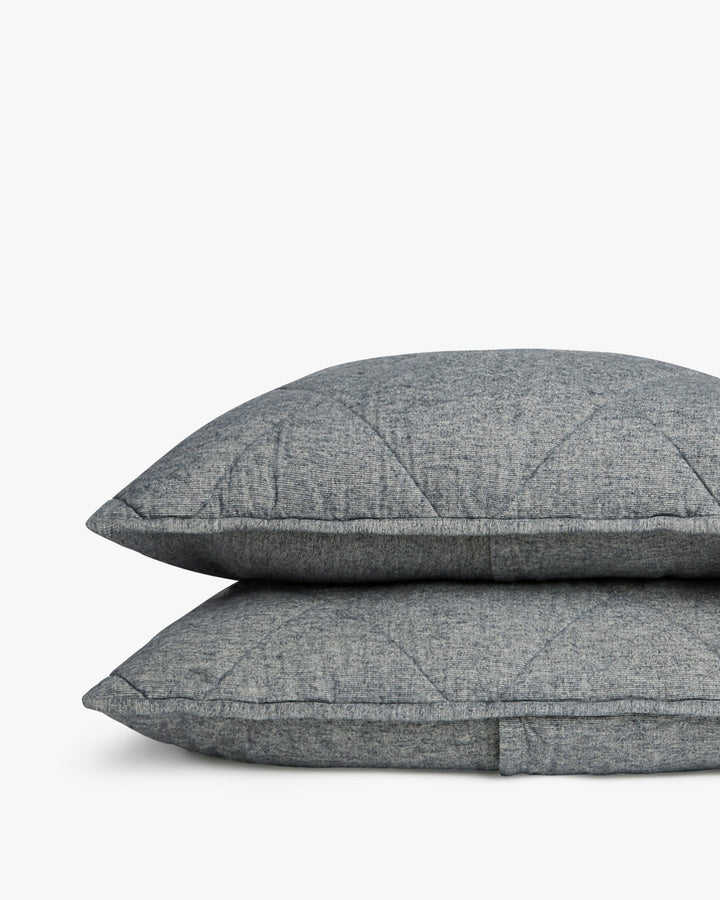 Flannel Sham Set (Charcoal)