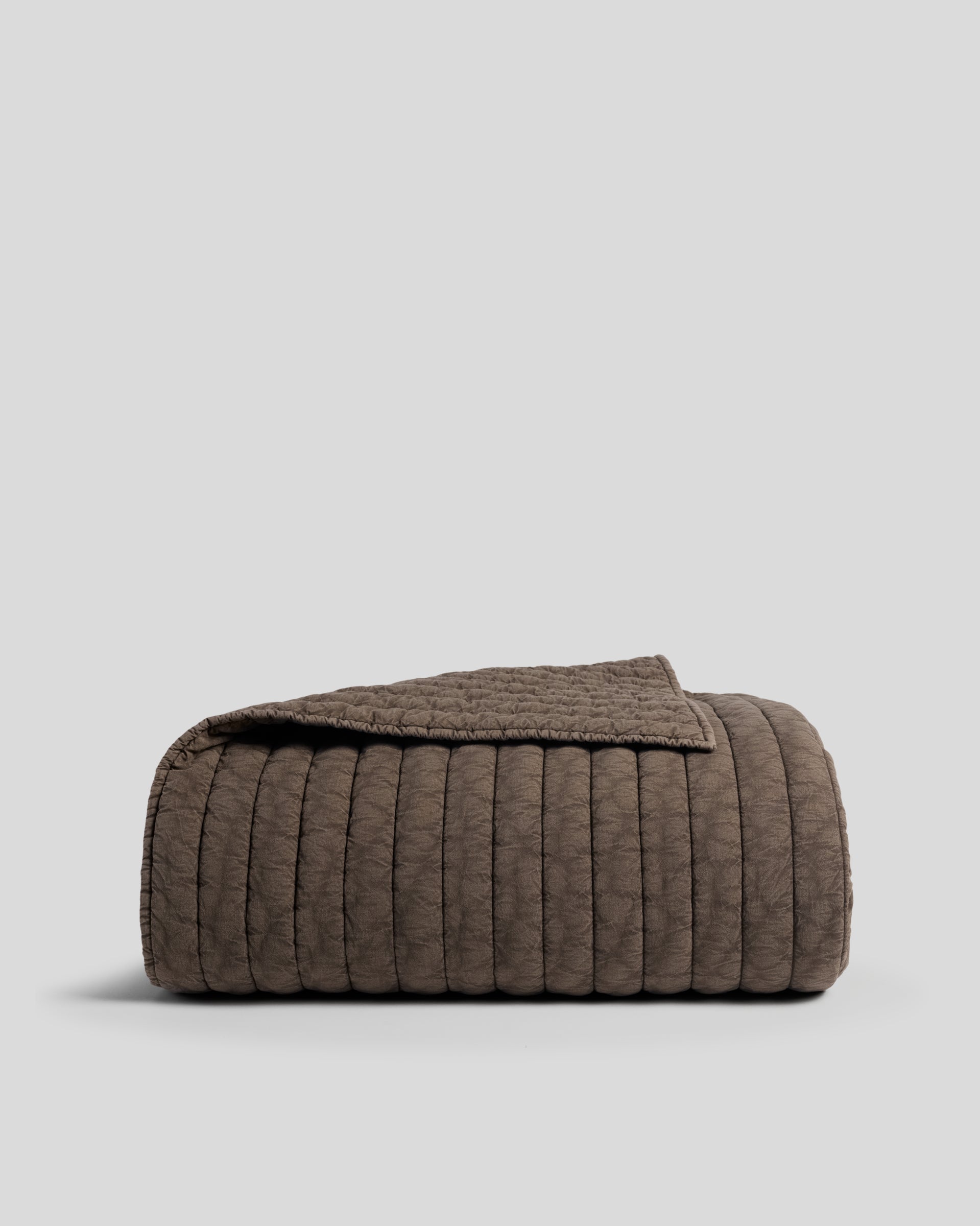 Garment Dyed Channel Quilt (Warm Grey) - Full/Queen