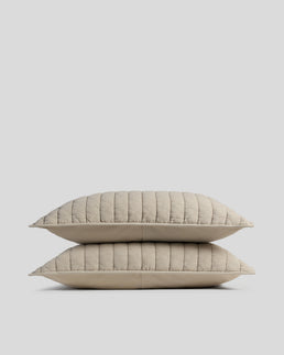 Garment Dyed Channel Sham Set - FINAL SALE (Bone)