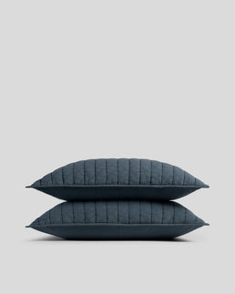 Garment Dyed Channel Sham Set - FINAL SALE (Dusk)