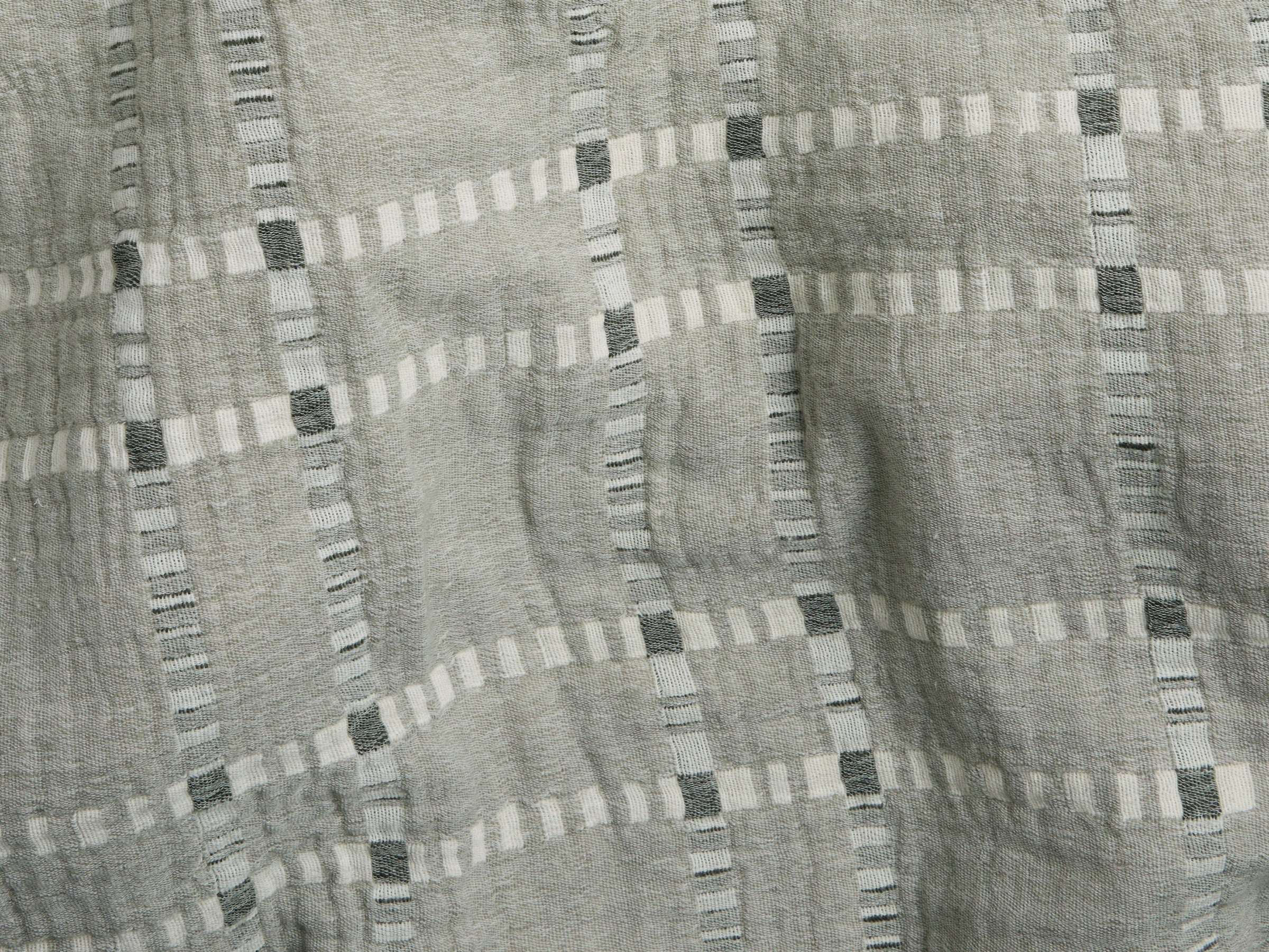 Grid Cotton Wool Coverlet - Thumbnail 3