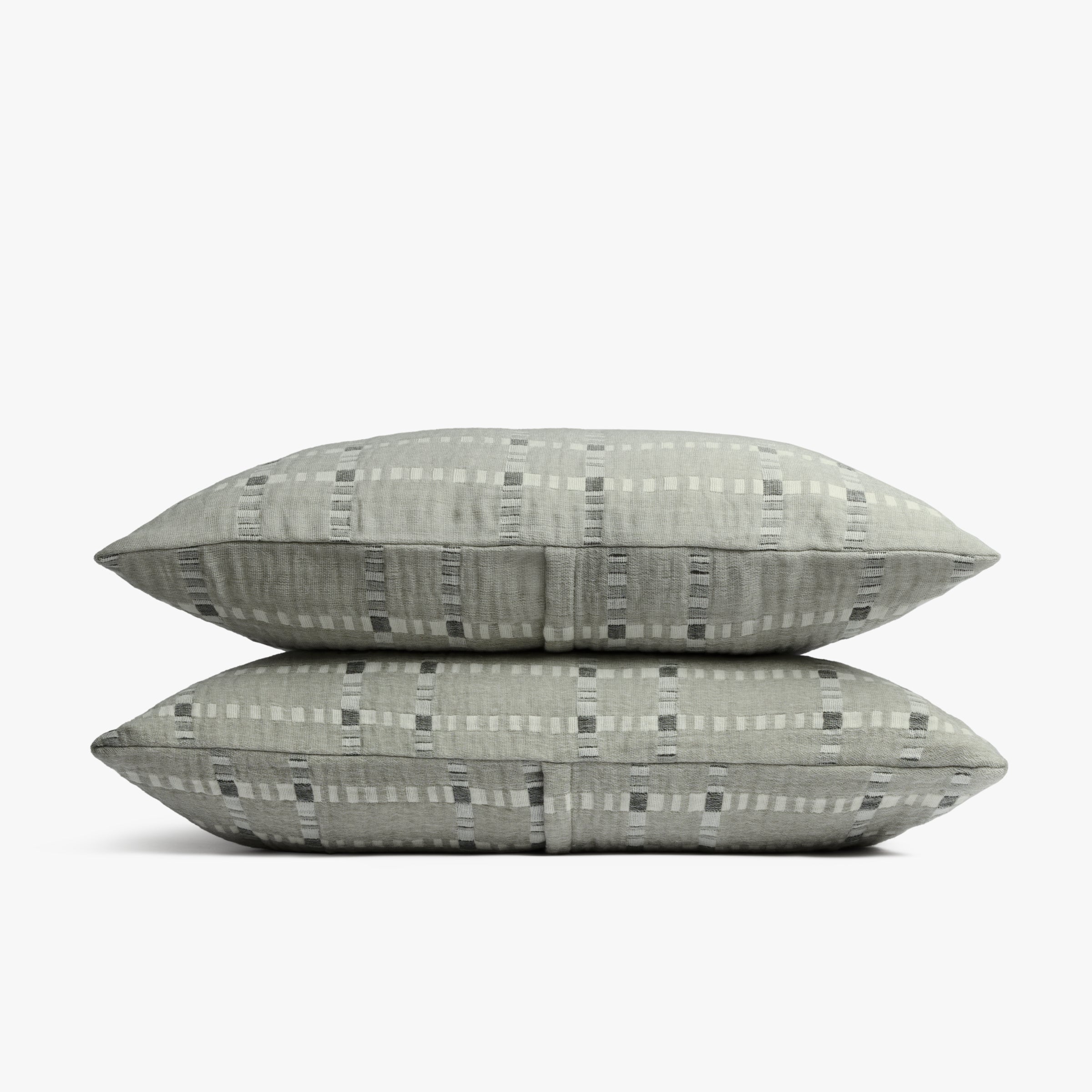 Grid Cotton Wool Sham Set (Moss)
