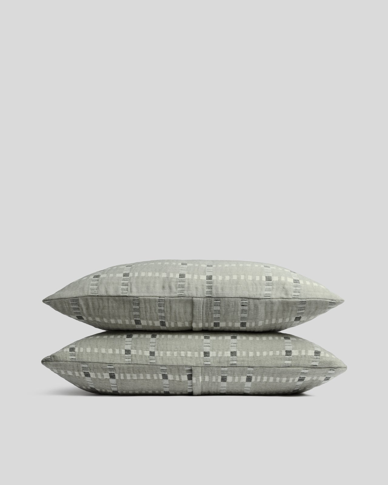 Grid Cotton Wool Sham Set (Moss)