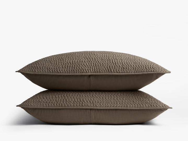 Hand Stitched Cotton Shams (Ash)