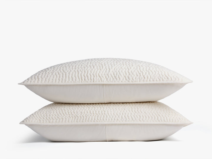 Hand Stitched Cotton Shams (Cream)