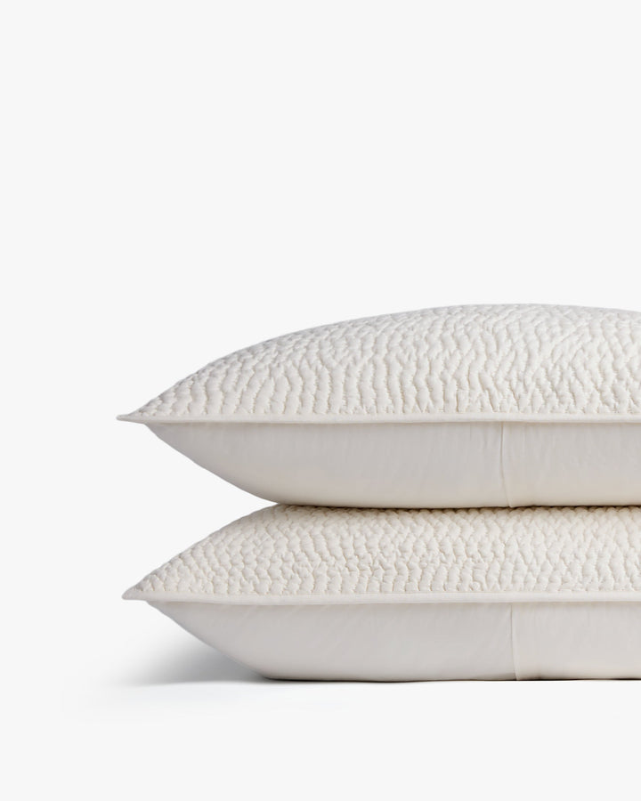 Hand Stitched Cotton Shams (Cream)