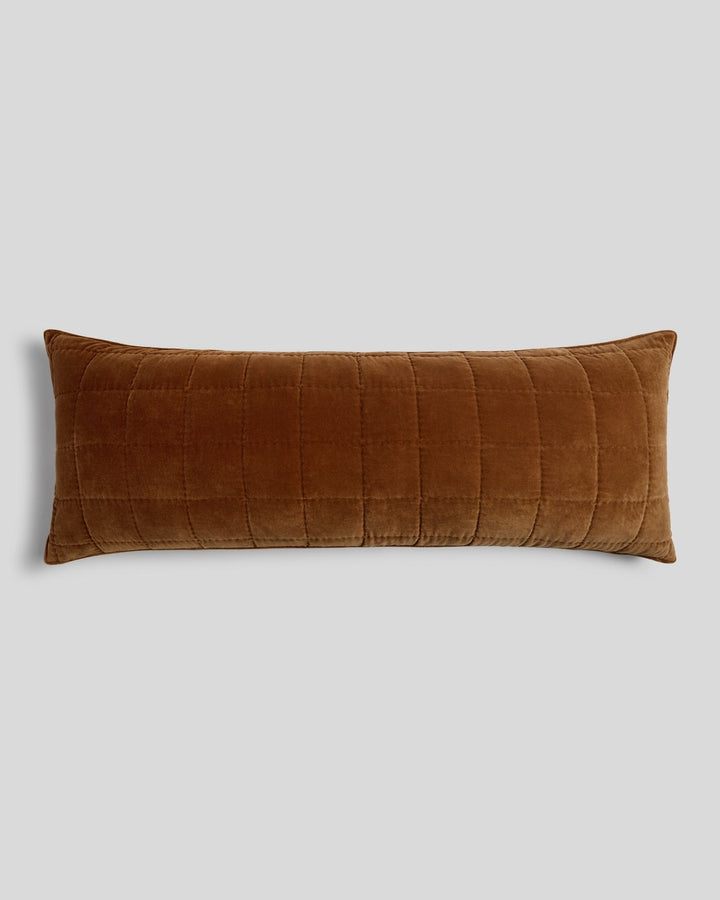 Hand Stitched Velvet Body Pillow Cover (Tobacco)