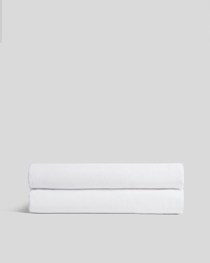 Linen Tencel Fitted Sheet (White)