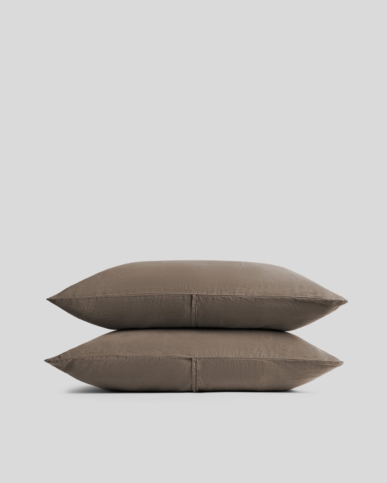 Linen Tencel Pillowcase Set (Warm Grey) - Standard / Warm Grey / Back Envelope