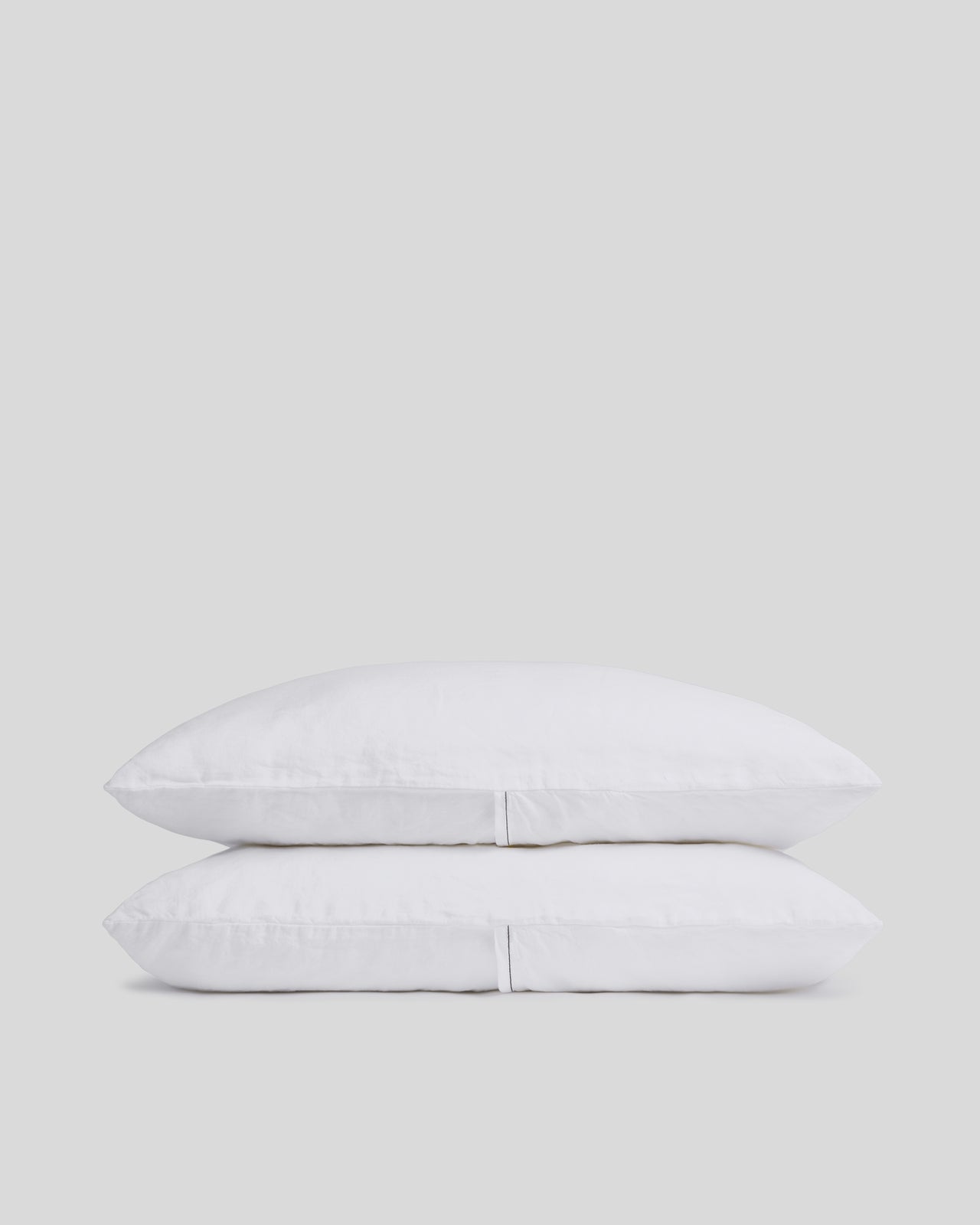 Linen Tencel Pillowcase Set - FINAL SALE (White with Black) - Standard / White with Black / Back Envelope